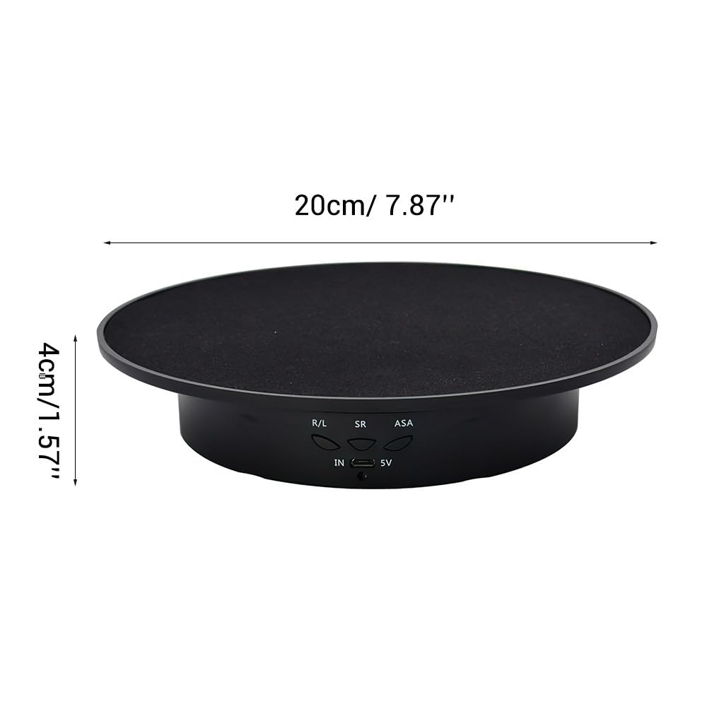DONGKER Présentoir Rotatif,Support de Plateau Tournant a Bijoux a 3 Vitesses,Capacité de Charge Maximale de 8 Kg pour les Produits Photographiques,Expositions de Bijoux,Modèles de Montres,Gâteaux
