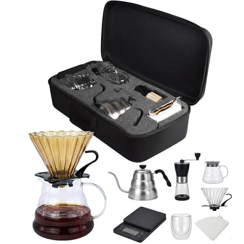 V60 Drip Coffee Maker Kit Professional Barista Tools for V60-2 Black Mas Stainless Steel