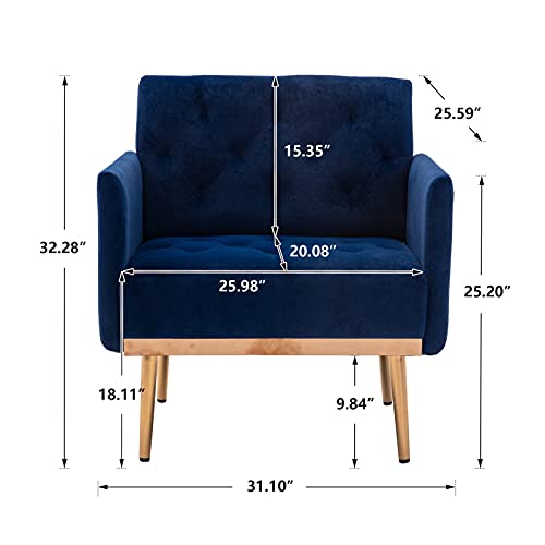 Sillón Plegable Terciopelo Azul miniatura 2