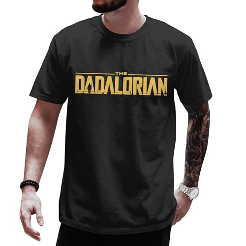 Dadalorian Shirt - Father Shirts for Daddy - Dad Tshirt from Daughter On Birthday - Father Day Shirts for Men from Son - Gift for Dad On Christmas (Black-S)
