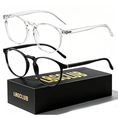 Image of 2 Pack Blue Light Glasses For Woman /Men Blue Retro Round Light Blocking Glasses