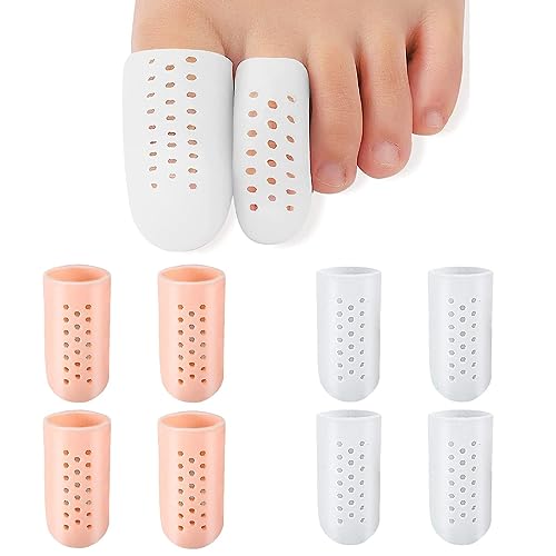 Hokoad Middle Toe Protectors, 8 Count Silicone Toe Caps for Toe Gel Toe Cap and Protector Men Women Toe Covers for Toe Prevent Pain Relief for Corns, Callus Blisters Ingrown Toenails (Middle Toe)