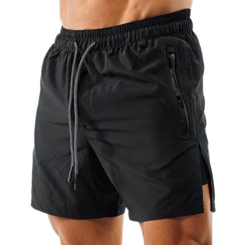 Image of ADUDVLO Running Shorts Men – Men’s Gym Shorts Lightweight Breathable Quick-Dry with Liner (UK, Alpha, L, Regular, Regular, Black)