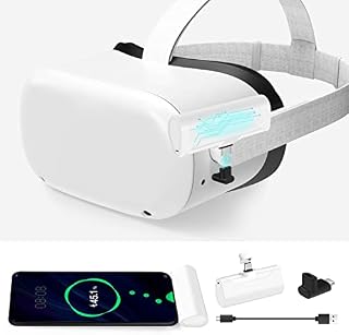 Vakdon 4800mAh Fast Charging Power Bank Compatible for Meta/Oculus Quest 2 / Quest 1/PICO 4, Battery Pack with dustproof silicone cap and data cable, Compatible with Type C port devices or iPhone