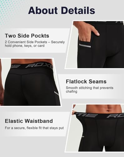 Image of Compression Shorts Men Spandex Sport Gym Shorts Athletic Workout Running Tights Training Underwear