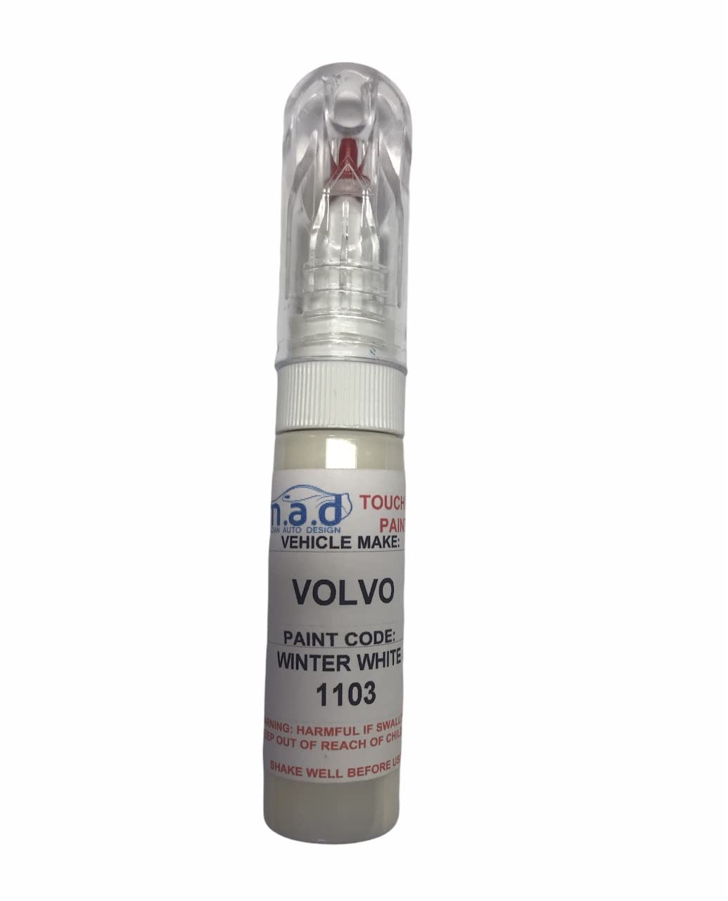 TOUCH UP PAINT PEN FOR VOLVO WINTER WHITE 1103 (PAINT + LACQUER)