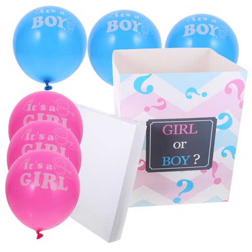 Luxshiny Data [ Scatola Rivelatrice Del Sesso Palloncini Per Shower, Decorazione Festa Rivelazione Nascita Maschio o Femmina, Set Palloncini Rosa e Blu