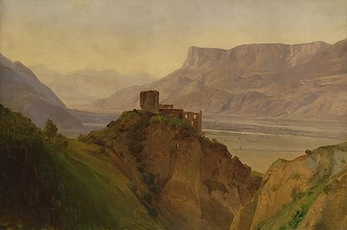 Poster La ruine de Brunnenburg par Louis Gurlitt toile 58x90 cm