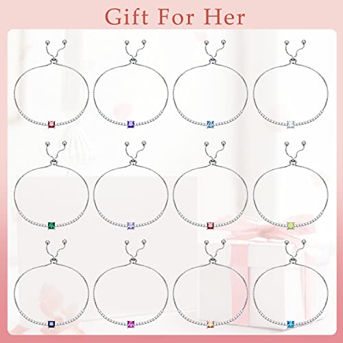 Toupop Mothers Day Gifts For Mom Sterling Silver Classic Tennis Bracelet With Birthstone Fashion Jewelry Gifts For Christmas Women Teen Girls Friend Birthday | Adjustable Silder (06-June-Purple) #TOP6
