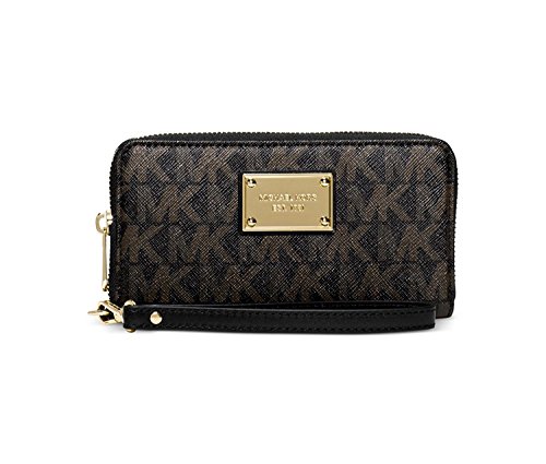 MICHAEL Michael Kors Jet Set Large Multifunction Coin Case (Black/Dark Brown)