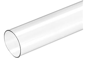 MECCANIXITY Plastic Pipe Rigid Polycarbonate Round Tube Clear 1"OD 6"