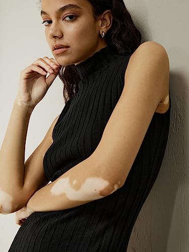 LilySilk Silk Cashmere Knit Top for Women Sleeveless High Neck Sweater Slim Fit Pullover Blouse Ladies Lightweight4