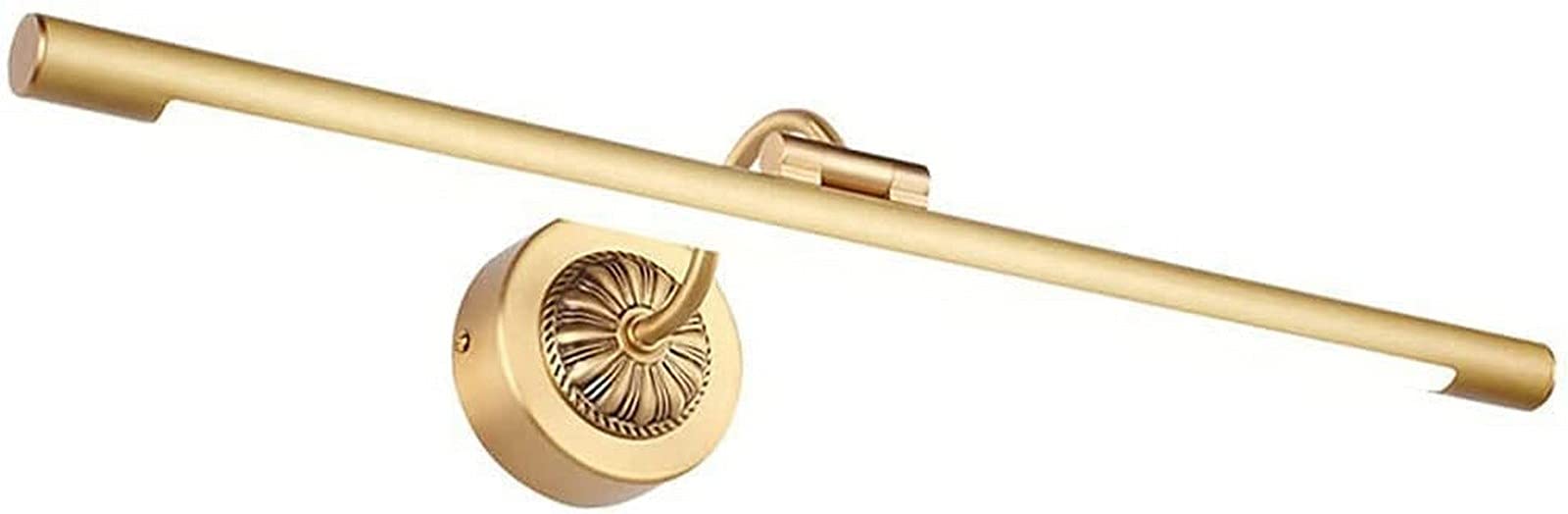 Applique Murale Salle de Bain LED Dorée Régleable Luminaire Miroir Laiton