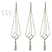 Produktbild 3er Pflanzenhänger mit S Haken,KAKOO Makramee Blumentopf Pflanzen Halter Blumenampel Aufhänger aus Jute Hängen Dekoration für Garten Haus