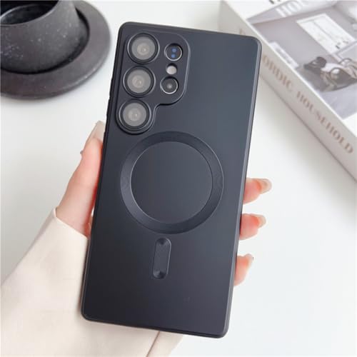 Étui magnétique Mat de Luxe S20 Ultra noir coque aimantée mince