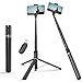 Robofun Treppiede per selfie stick da 165 cm, allungabile tutto in 1, monopiede in alluminio con telecomando senza fili e asta telescopica, supporto girevole per cellulare, treppiedi per iPhone immagine