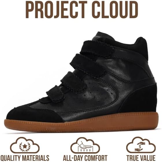 Project Cloud Wedge Sneakers for Women – Memory Foam Insole Womens Sneakers – Lightweight & Hi Top Womens Shoes – Stylish Spring Shoes for Women 2026 (Marant) - Image 4