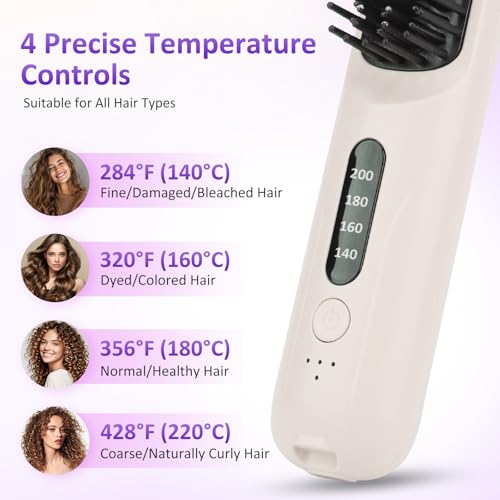 Cepillo alisador de cabello portátil inalámbrico miniatura 3