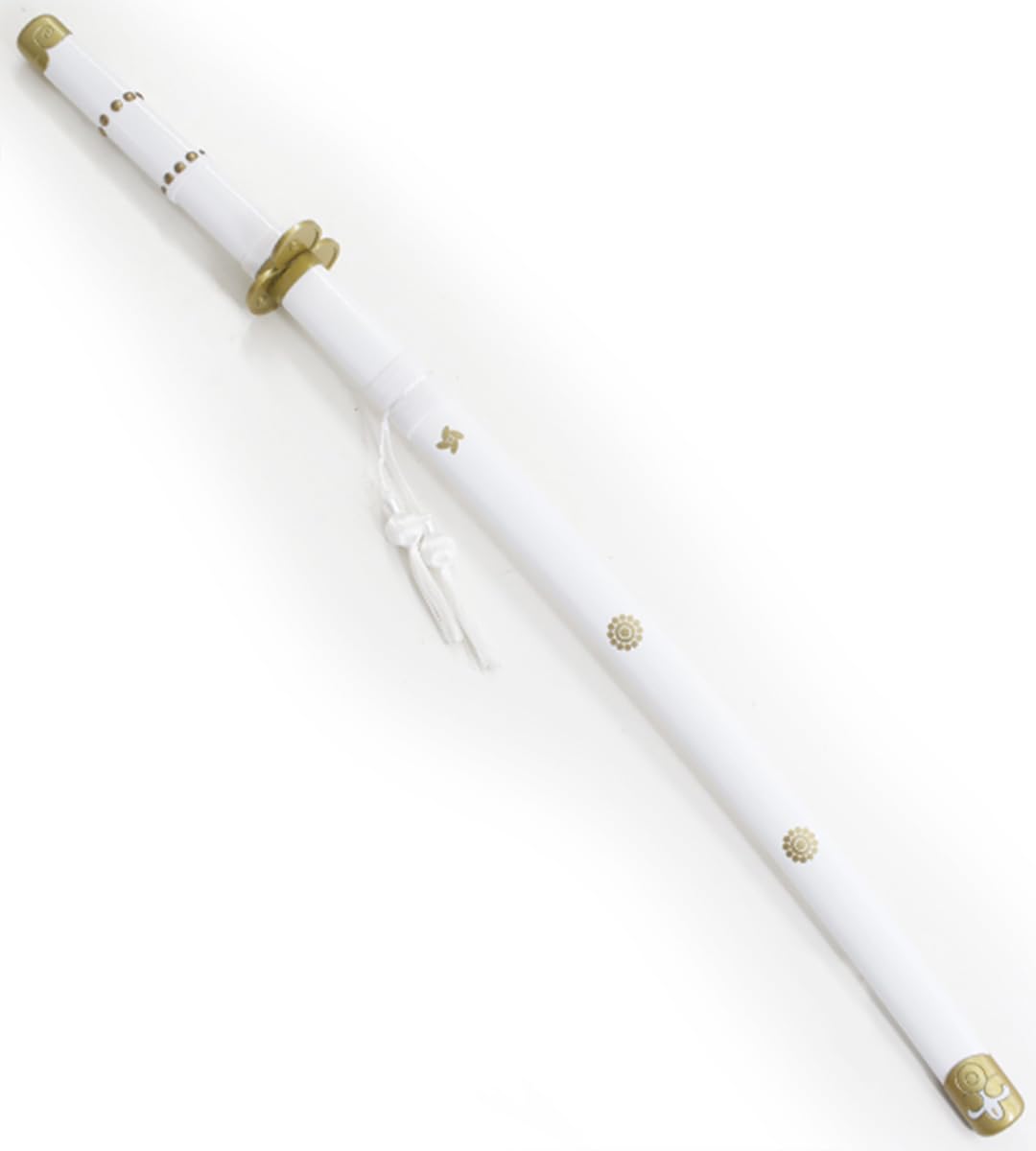 One Piece Katana Oden Ame No Habakiri - Épée Zoro Sabre Amenohabagiri Enma en Bois - Présentoir en Bois et Ceinturon Blanc Porte-Épée Inclus