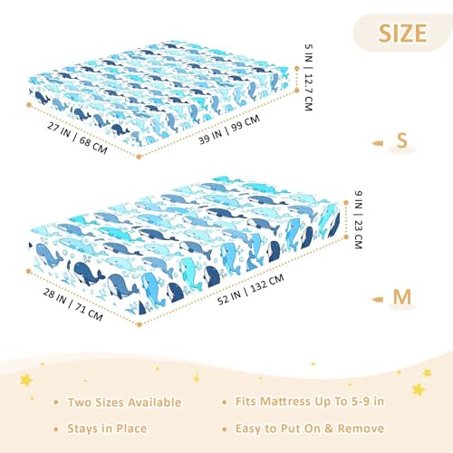Drap de berceau coton bébé pour de douces nuits sous l'océan bleu