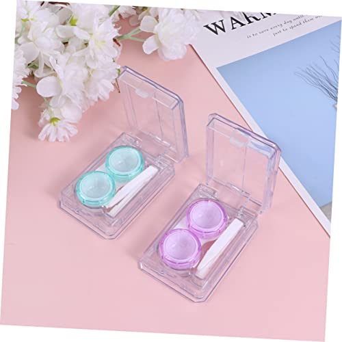 HEALEEP 4 Pçs Mini Caso Colorido Claro Titular Espelho Caso Mini Caso Claro Recipiente Recipientes C