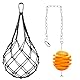 Huhn Gemüse Spieß Gemüse Hängende Feeder Spielzeug Huhn Obst Feeder Huhn Gemüse Schnur Tasche Geflügel Obsthalter Huhn Kohl Futterspender (2 Spieße + 2 Schwarze Beutel)