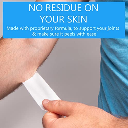 Starktape Athletic Sports Tape 3-Pack White 1.5" X 45Ft Per Roll. Easy To Tear, No Sticky Residue Skin-Friendly. Very Strong Tapes For Medical Professionals First Aid Injury Wrap Fingers Ankles Wrist #TOP2