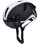FUNWICT Fietshelm met Vizier voor Heren Dames, Lichtgewicht Fietshelm met Magnetische Bril en USB LED Achterlicht, Stijlvolle MTB Mountainbike Helm, Wit Zwart, Maat M/L/XL (L: 57-61 cm, Zwart Roze