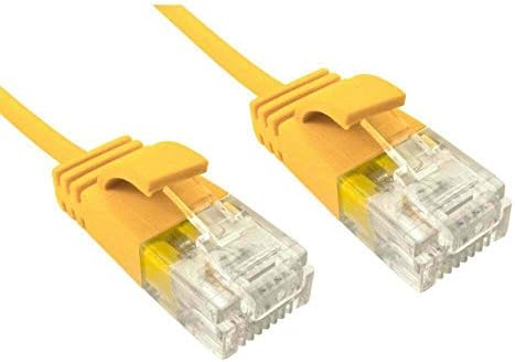 rhinocables Slim Cat6 Ethernet Cable, High-Speed Gigabit Cat 6 Cable, Thin Snagless Patch Network Cable Lead with RJ45 Connector for Internet, Router, Modem, Smart TV, Gaming (0.5m, Black)