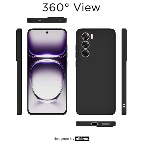 Image of Outlouders Back Cover for Oppo Reno 12 Pro 5G | Camera Protection | Durable Soft Matte Silicone Bumper Case (Black)