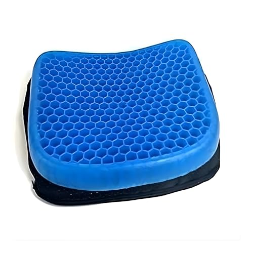 Image of Devera Gel Seat Cushion for Office Chair & Car Driver, Honeycomb Silicone Gel Cooling Seat Cushion, Breathable Pressure Relief Sitting Cushion, Black 36x30x3.5cm (Square)
