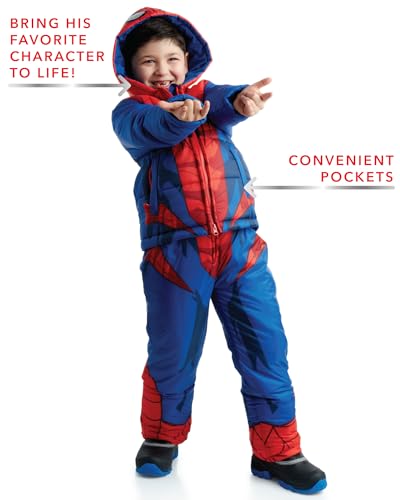 marvel spider-man boys snow suit set - 2 piece insulated boys winter coat ski jacket amp ski pants bib overalls for toddlers