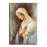 HHOOO Catholic Blessed Virgin Mary Canvas Art Poster and Wall Art Picture Print Modern Family Bedroom Decor Posters 16x24inch(40x60cm)
