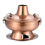 Matériau: Cette marmite chinoise Shabu est fabriquée en acier inoxydable alimentaire. Ses parois lisses sont en cuivre de haute qualité. Elle est durable et efficace, chauffée au charbon de bois et possède une forte capacité d'absorption de la chaleur.