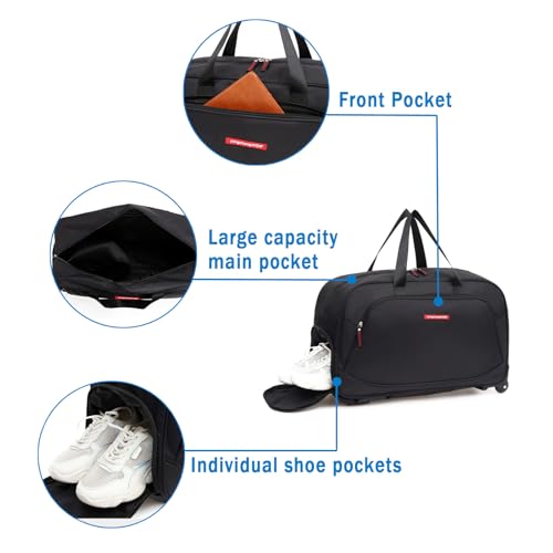 Duffel Bags with Wheels Travel Duffle Bag Wheels Duffle Bag for Foldable Travel Bag with Wheels,Red3