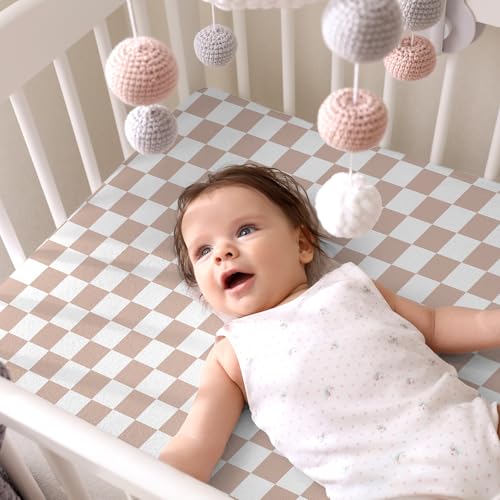Image of Mindsoft 2 Pcs Golden Retriever Crib Sheet Set 52 x 28 x 8 Inches Fit for Standard Crib Toddler Mattress Newborn Gifts for Girl Boys, Breathable Soft Baby Sheet