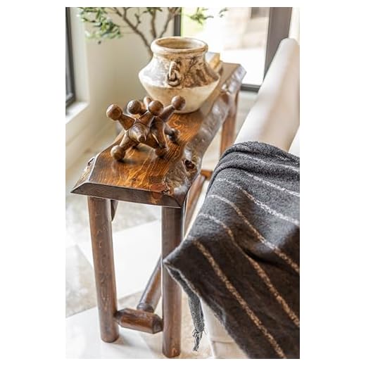 Handcrafted Rustic Live Edge Console Table