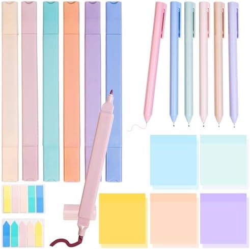 Janlaugh 38 Pcs Aesthetic College School Supplies With Pen Case Sticky