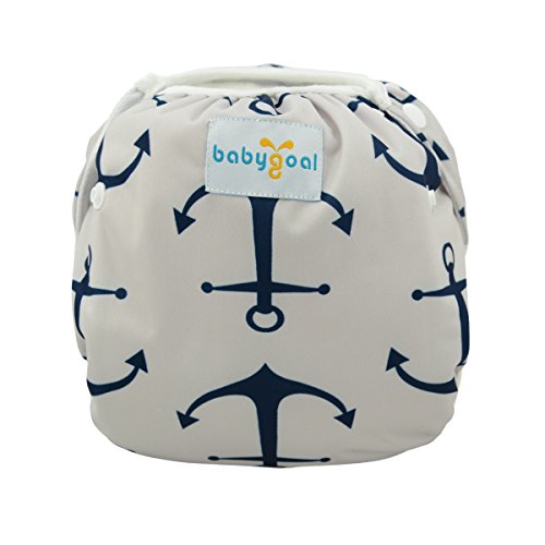 Babygoal Baby Boy Swim Diaper, Reusable Adjustable Washable Swim Underwear Fits 0-8M Baby Gifts and Swimming Lessons One Pack Small