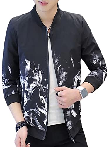 長袖 ジャケット ジップアップ メンズ アウター ジッパー b系 v系 きれいめ ゆったり カラフル シャカシャカ 細身 ストリート ブルゾン パーカー ライダース スタイル ライダー zip ジップ チャック プリント デザイン ポケット オーバーサイズ テラジャケ フードなし 暖かい 防寒 ジャンバー オラオラ オラオラ系 アタタカイ アッタカ お兄 お兄系 黒色