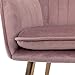 GOLDEN BEACH Velvet Dinning Chair Mid-Back Accent Chair Modern Leisure Armchair with Gold Plating Legs Upholstered Living Room Chair (Pink Mauve-1PC)