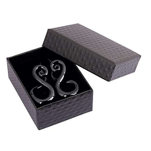 Oyaface 2 PC Glass Ear Tapers Plugs 4G-14mm Teardrop Spiral Gauges Piercing Jewerlry Set2