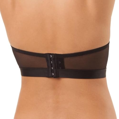 Lively Smooth Strapless Bras For Women | Flexible Underwire Bra With Balconette Cups | Mesh Fabric Sides | Removable Straps Jet Black #TOP1