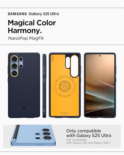 Image of Spigen Nano Pop MagFit | Samsung Galaxy S25 Ultra Case [MagSafe] [Air Cushion Protection] Galaxy S25 Ultra Back Cover | TPU+PC - Blueberry Navy