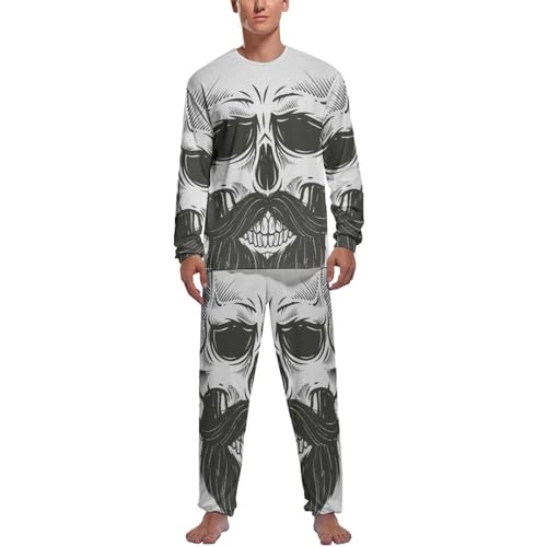 Ensemble de pijama homme crâne barbu haut et bas en textile premium finitions soignées