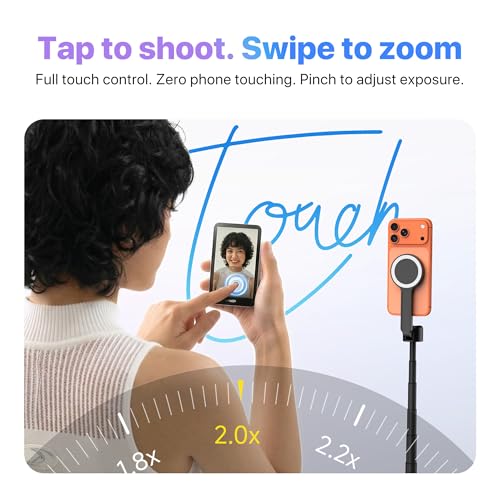 Image of SYNCO Xview Selfie Monitor Screen for iPhone 7-17 Series, Touchscreen Secure Private Wireless P2P, 4K /1080p Magnetic Back Camera Vlog Monitor with 164FT Range for YouTube TikTok Live Streaming (White)