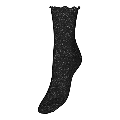 VERO MODA Women's Vmmagic Glitter Socks Noos, Black, One Size