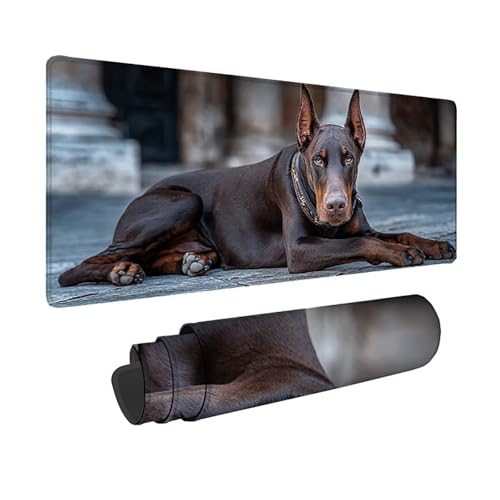 Tapis de souris géant motif chien pour aménager un bureau PC gamer