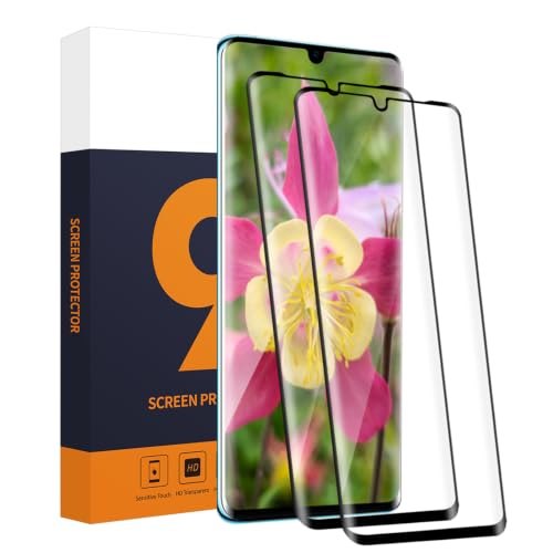 Screen Protector for Huawei P30 Pro Film No Bubbles 9H Hardness Anti-Scratch Anti-Shatter Touch Sensitive Full 3D coverage Case Friendly 2 Pack HD Clear Huawei P30 Pro Tempered Glass Film