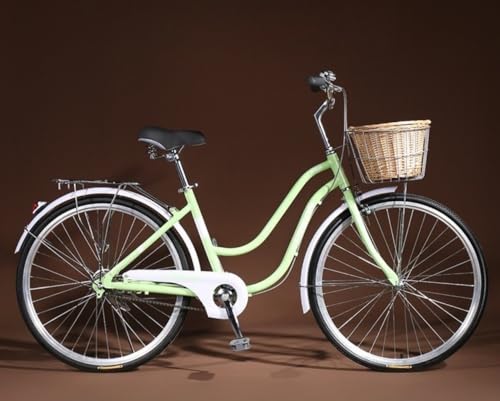 GRSMIS 自転車 大人の通勤自転車26インチ 7段変速 シティサイクル バスケット付き 軽量で便利 アルミ合金フレームファミリーサイクル ィサイクル 新生活 通勤 通学 街乗り サイクリング シティサイクル 男女 誕生日プレゼント シートクッションと車